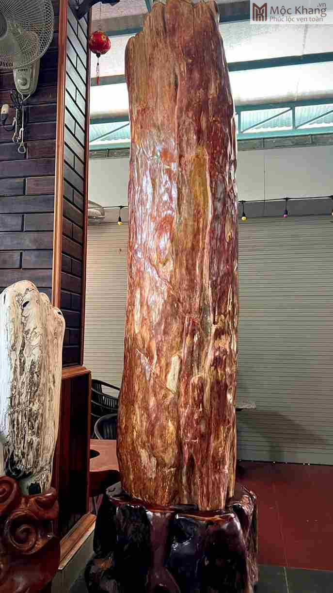 Trụ Đá Gỗ Hóa Thạch Đỏ Cao 200 (cm) (10)_10 Trụ Đá Gỗ Hóa Thạch Đỏ Cao 200 (cm)