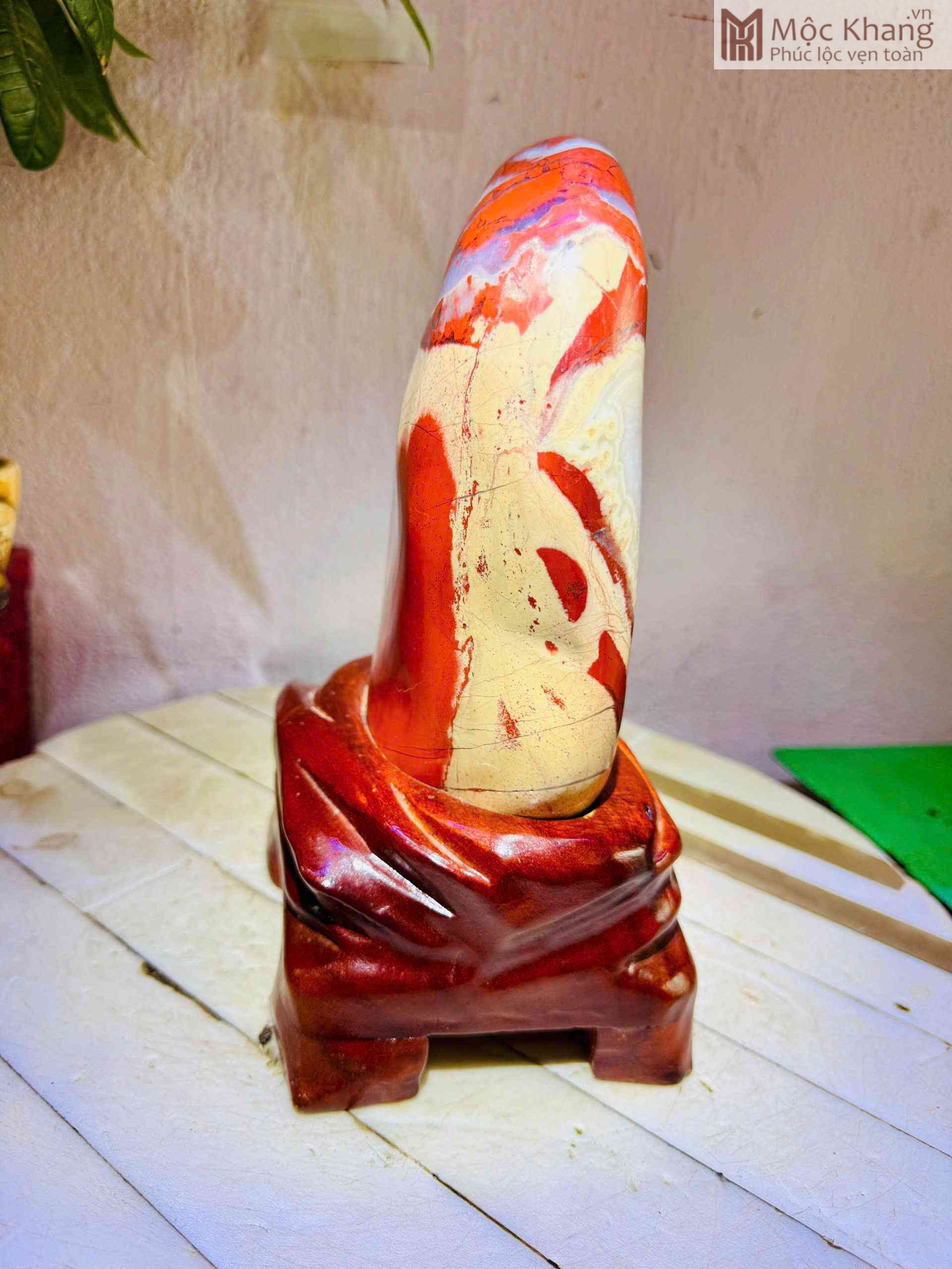 Trụ Đá Ngọc Bích Đỏ Cao 25 (cm) (5)_5