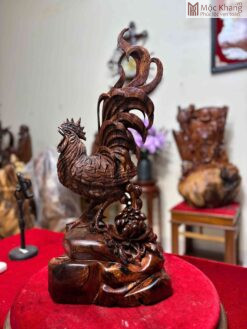 Tượng Nhất Kê Gỗ Cẩm Cao 62 (cm)