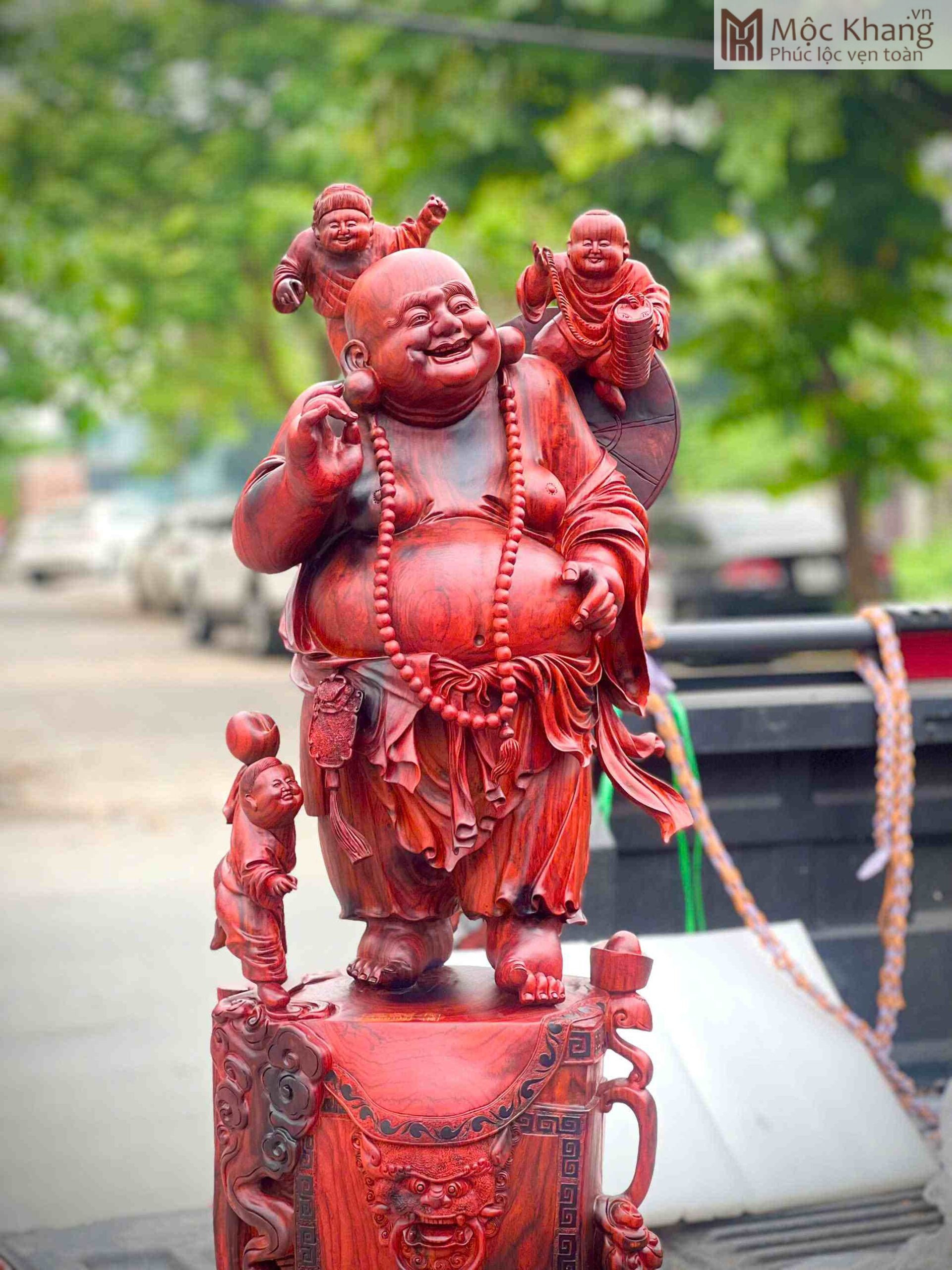 Tượng Phật Di Lặc Gỗ Trắc Cao 103 (cm) (5)_5