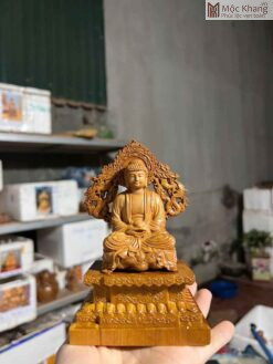 Tượng Phật Tổ Gỗ Bách Xanh Cao 15 (cm)