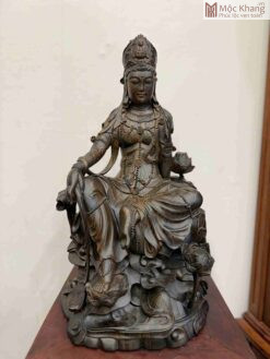 Tượng Quan Âm Ngồi Tự Tại Gỗ Mun Cao 62 (cm)