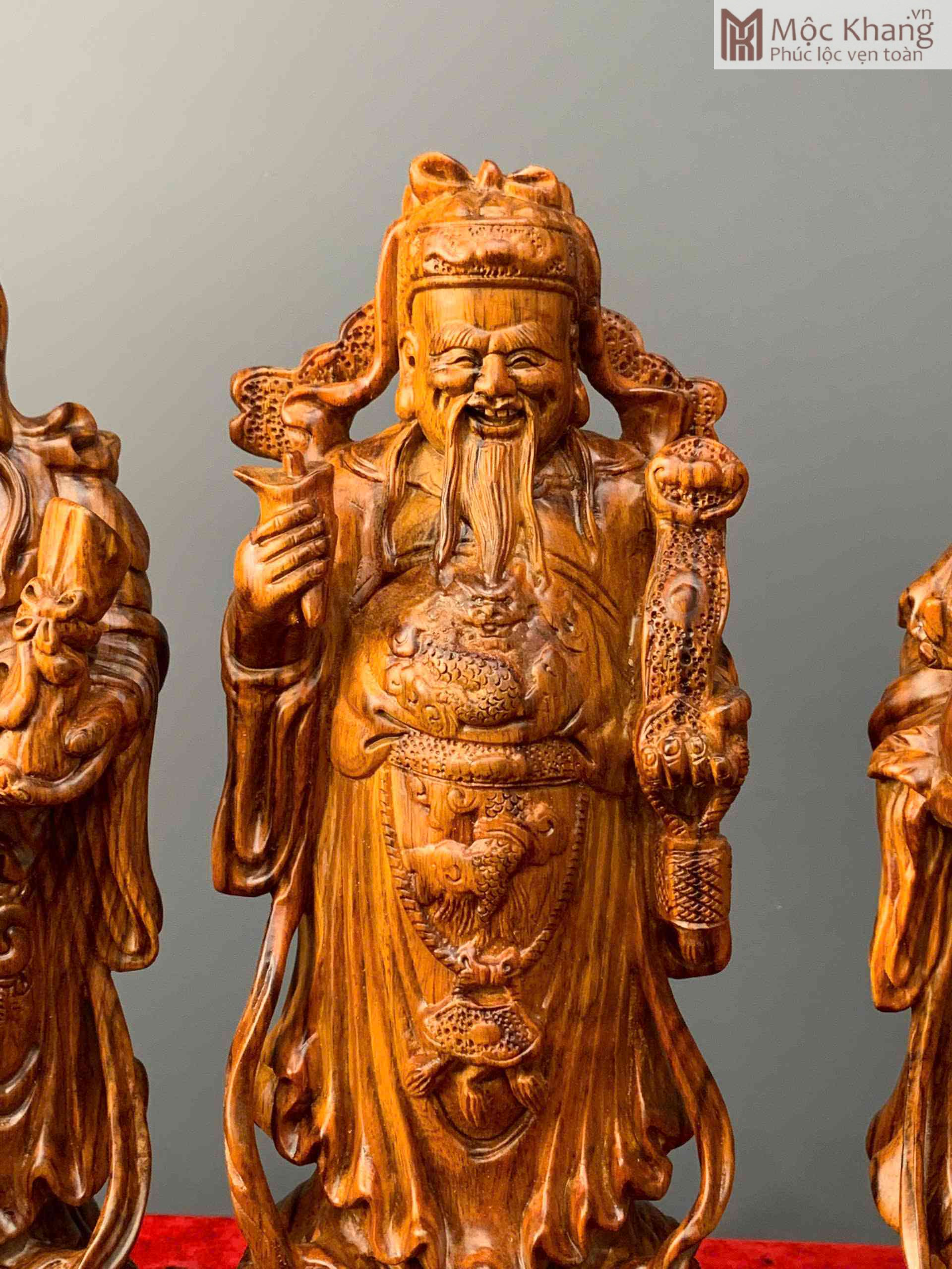 Tượng Tam Đa Phúc Lộc Thọ Gỗ Sưa Cao 42 (cm) (5)_5