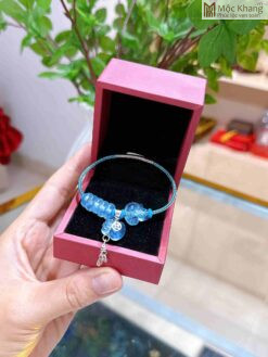 Vòng Cáp Đá Aquamarine Mix Hồ Ly