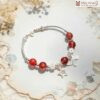 Vòng Tay Thạch Anh Tóc Đỏ Mix Charm Bạc