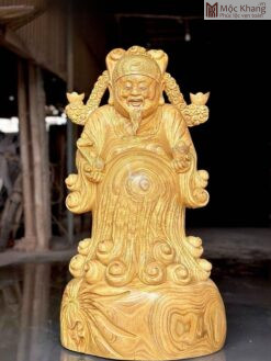 Tượng Thần Tài Gỗ Cẩm Vàng Cao 110 (cm)