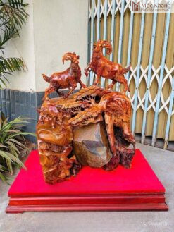 Tượng Song Dương Gỗ Hương Cao 75 (cm)