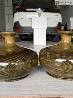 Cặp Chum Phú Quý Gỗ Thuỷ Tùng Lào Đường Kính 30.5 (cm)