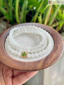 Chuỗi Bạch Ngọc Hoà Điền Mix Charm Hạt 6(mm)