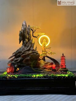 Lũa Trầm Hương Kết Hợp Bonsai Cao 40(cm)