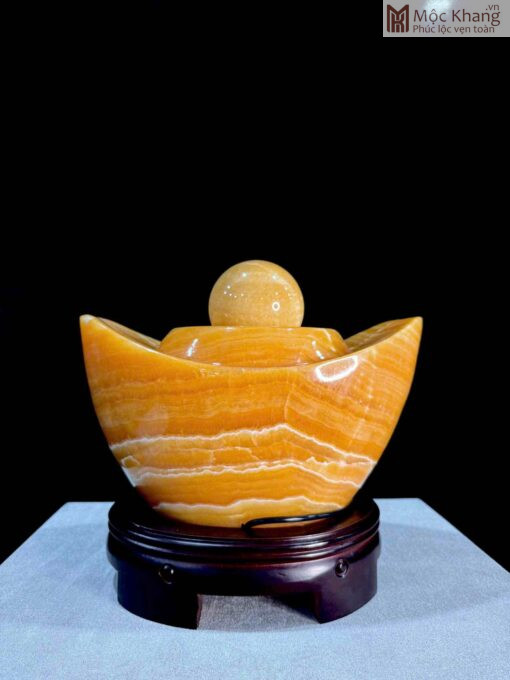 Phong Thuỷ Luân Đĩnh Vàng Ngọc Hoàng Long Cao 22(Cm)
