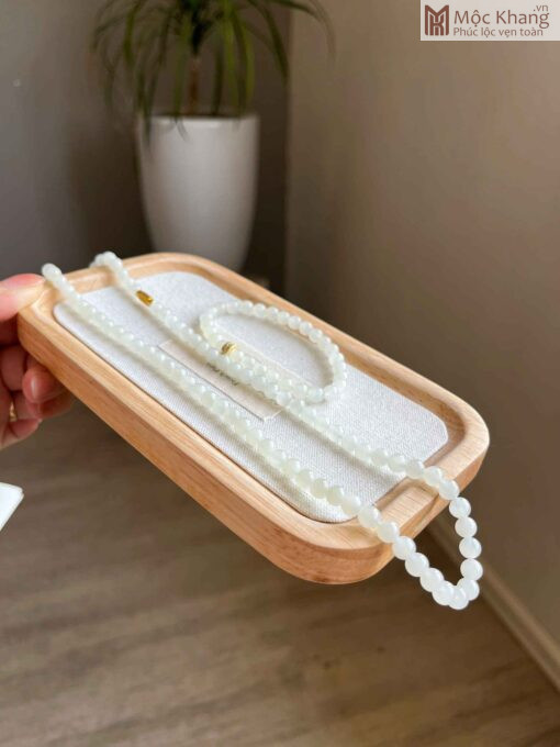 Set Bạch Ngọc Hoà Điền Hạt 6(mm)
