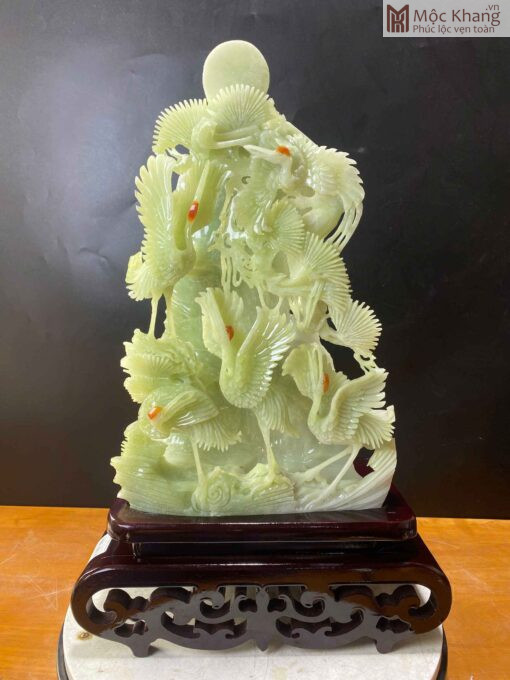 Tác Phẩm Ngũ Hạc Quần Tùng Ngọc Tụ Nham Cao 24(cm)