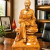 Tượng Bác Hồ Ngồi Gỗ Bách Cao 40(cm)