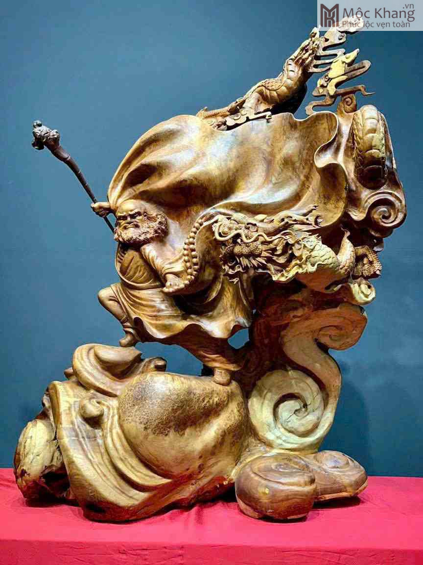 tuong-dat-ma-go-nu-huong-cao-126cm (3) Tượng Đạt Ma Gỗ Nu Hương Cao 126(cm)