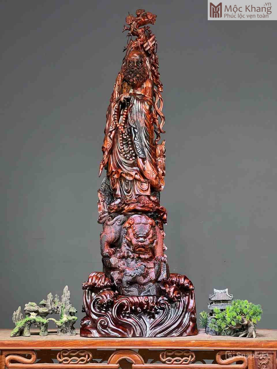 tuong-dat-ma-phuc-lan-go-trac-cao-103cm (1) Tượng Đạt Ma Phục Lân Gỗ Trắc Cao 103(cm)