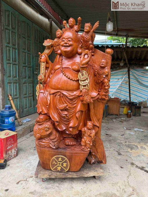 Tượng Di Lặc Ngũ Phúc Ngọc Am Đỏ Cao 169(cm)