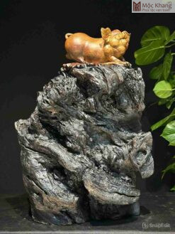 Tượng Heo Gỗ Sụn Hương Ta Cao 64(cm)