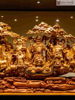 Tượng Ngũ Lộ Thần Tài Gỗ Hoàng Đàn Dài 89(cm)