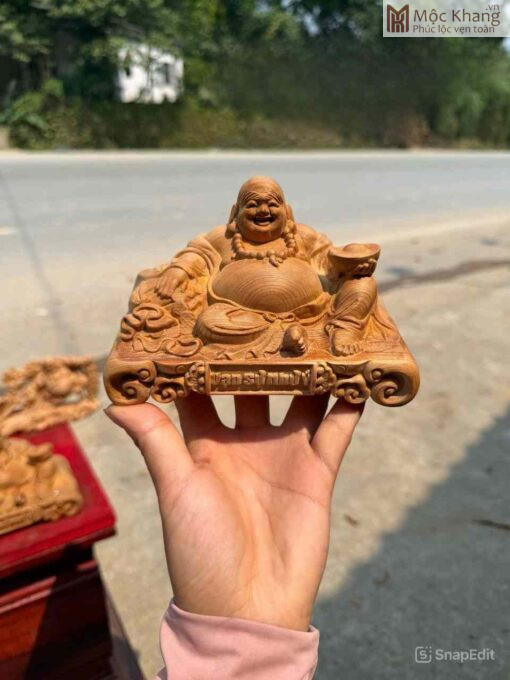 Tượng Phật Di Lặc Gỗ Ngọc Am Cao 15(cm)