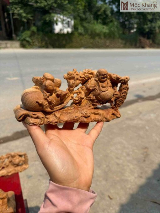 Tượng Phật Di Lặc Gỗ Ngọc Am Cao 18(cm)