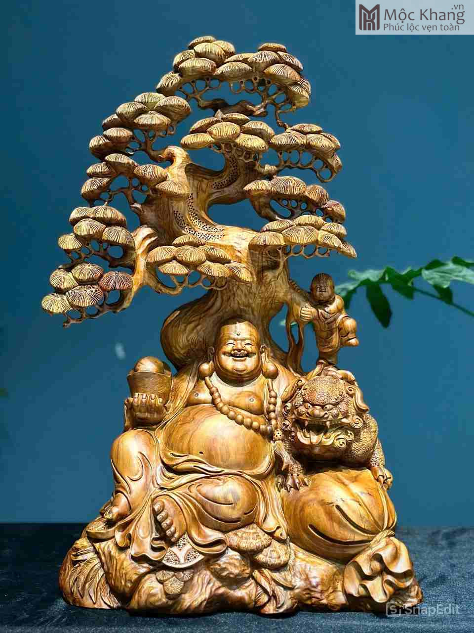 tuong-phat-di-lac-ngoi-tung-go-sua-cao-54cm (1) Tượng Phật Di Lặc Ngồi Tùng Gỗ Sưa Cao 54(cm)