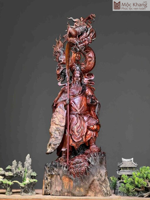 Tượng Quan Công Phục Long Gỗ Nu Trắc Cao 78(cm)