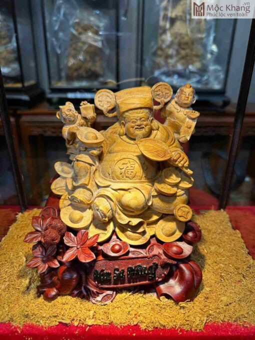 Tượng Thần Tài Gỗ Hoàng Đàn Cao 18(cm)