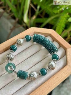 Vòng Lam Ngọc Mix Charm Hạt 10(mm)