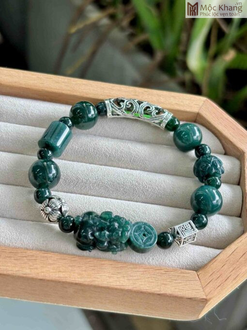 Vòng Lam Ngọc Mix Charm Hạt 12(mm)