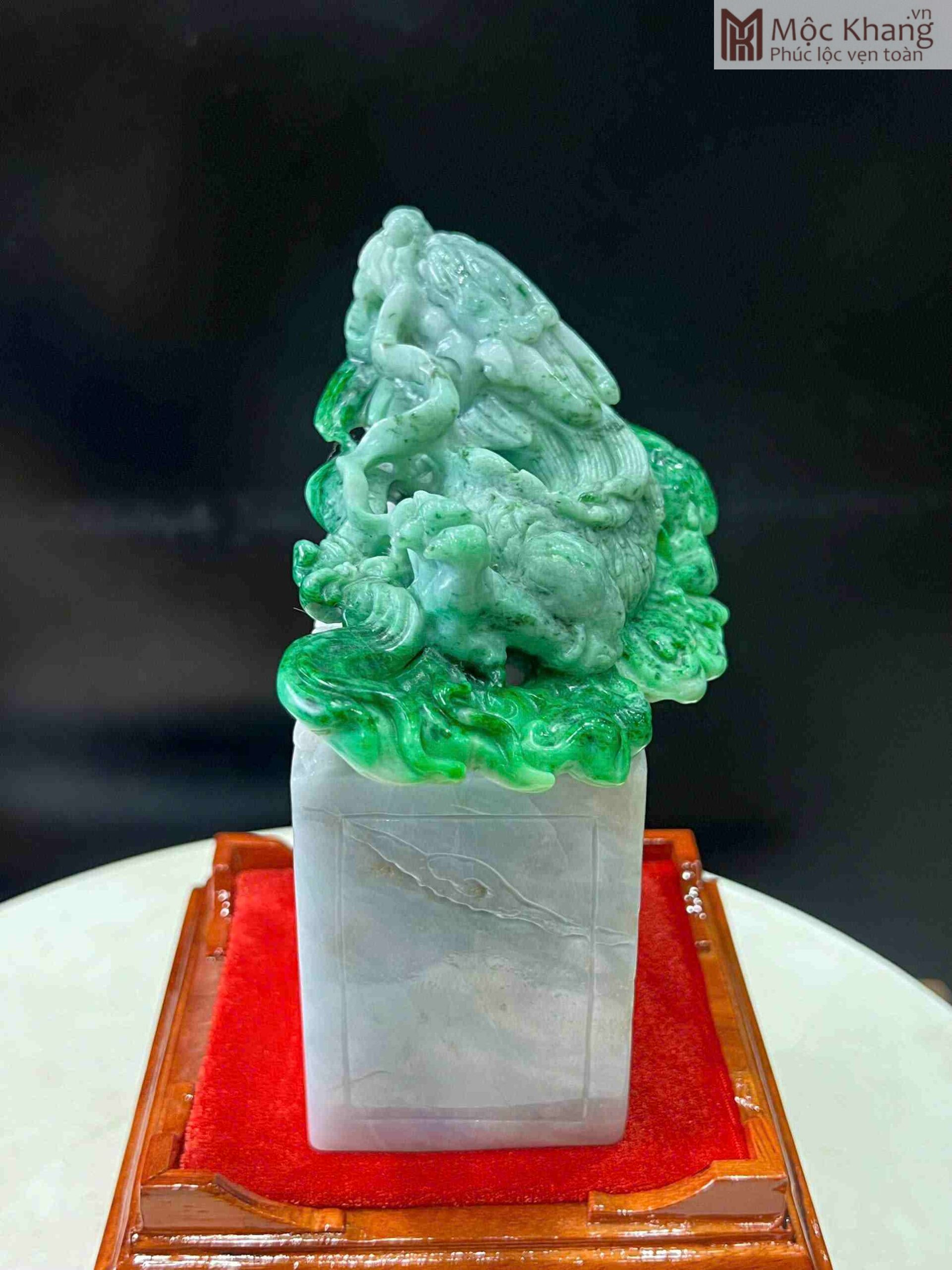 Ấn Rồng Ngọc Phỉ Thúy Cao 15,5 (cm) (2)_2 Ấn Rồng Ngọc Phỉ Thúy Cao 15,5 (cm)