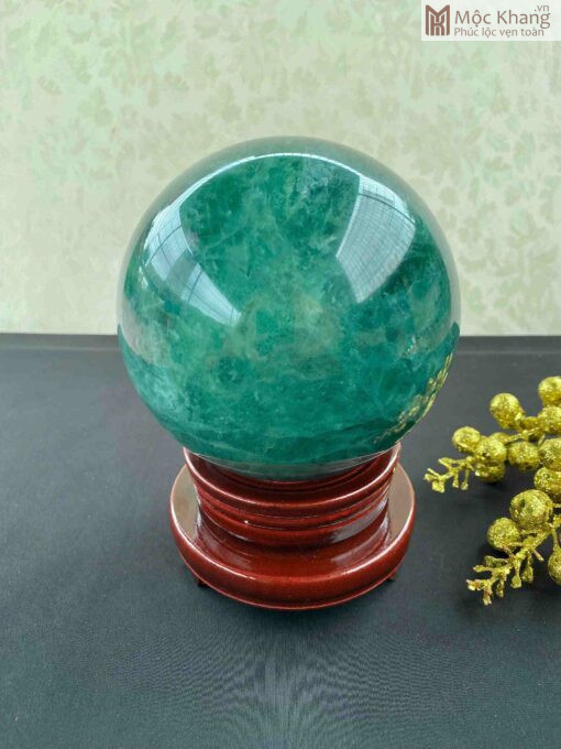Bi Cầu Fluorite Xanh Ngọc Lục Bảo Đường Kính 12,98 (cm)