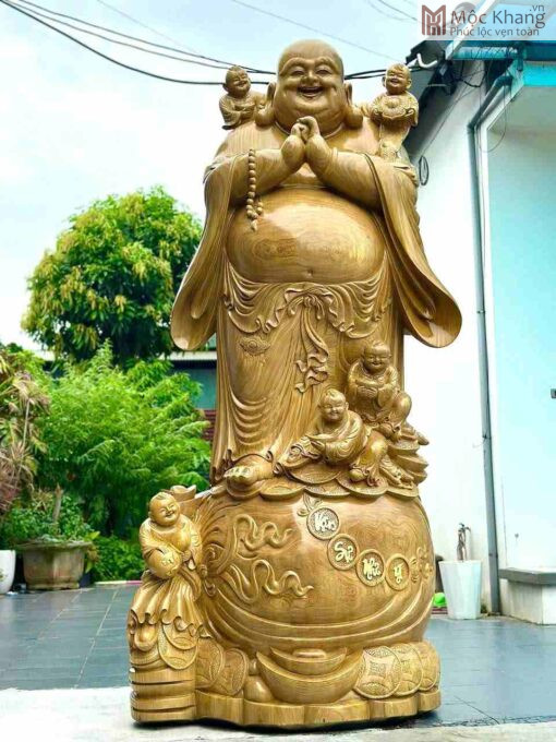 Tượng Di Lặc Gỗ Cẩm Vàng Cao 2,7 (m)