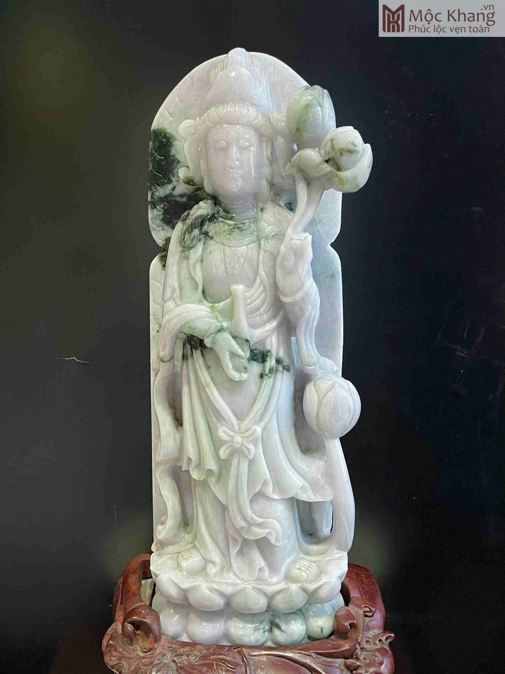 Tượng Mẹ Quan Âm Ngọc Phỉ Thuý Cao 37 (cm) (3)_3 Tượng Mẹ Quan Âm Ngọc Phỉ Thuý Cao 37 (cm)