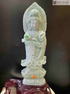 Tượng Mẹ Quan Âm Ngọc Phỉ Thuý Cao 46 (cm)