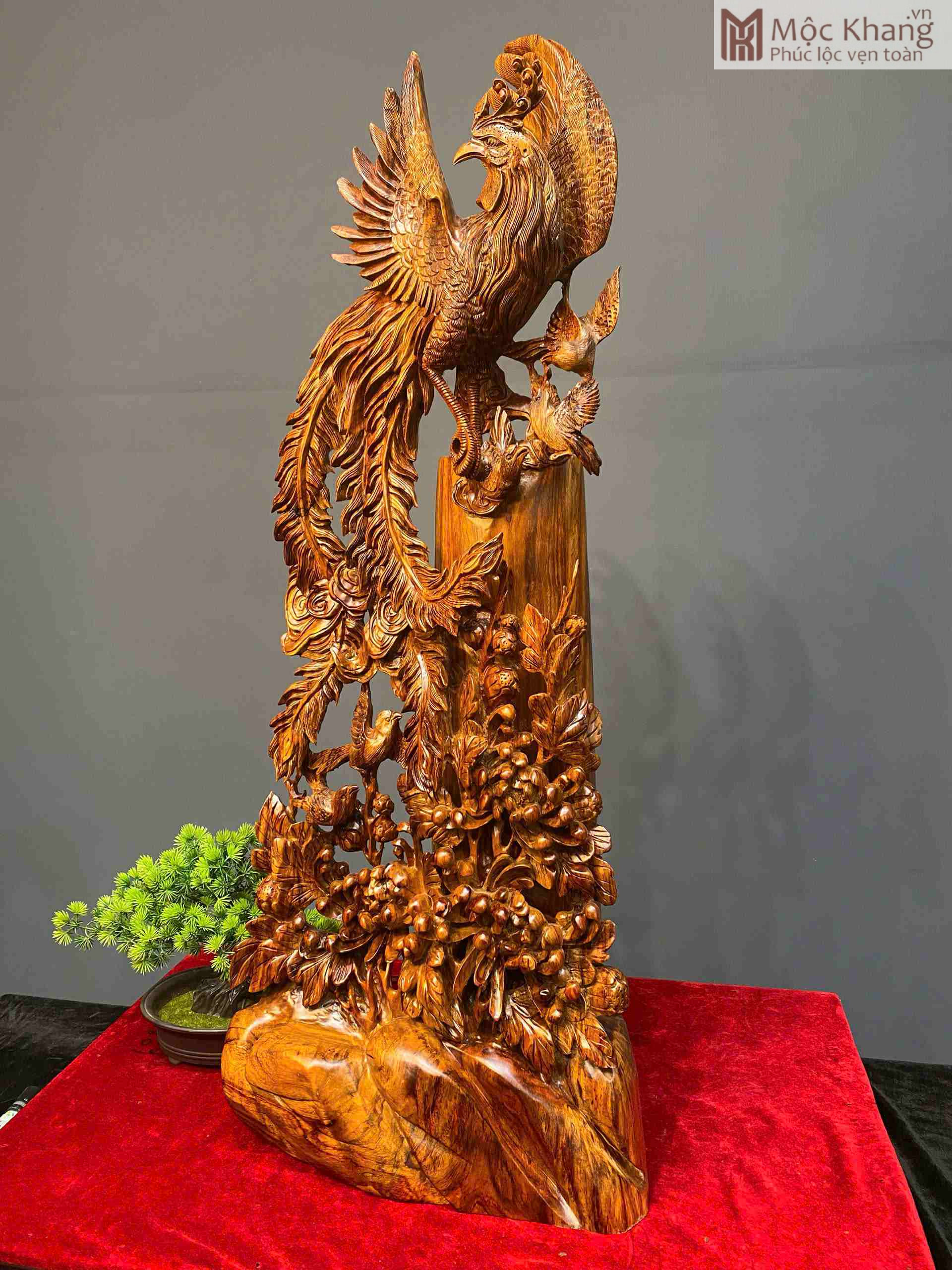 Tượng Ngũ Điểu Gỗ Sưa Cao 88 (cm) (2)_2 Tượng Ngũ Điểu Gỗ Sưa Cao 88 (cm)