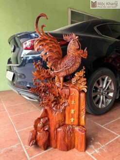Tượng Nhất Kê Gỗ Hương Cao 107 (cm)
