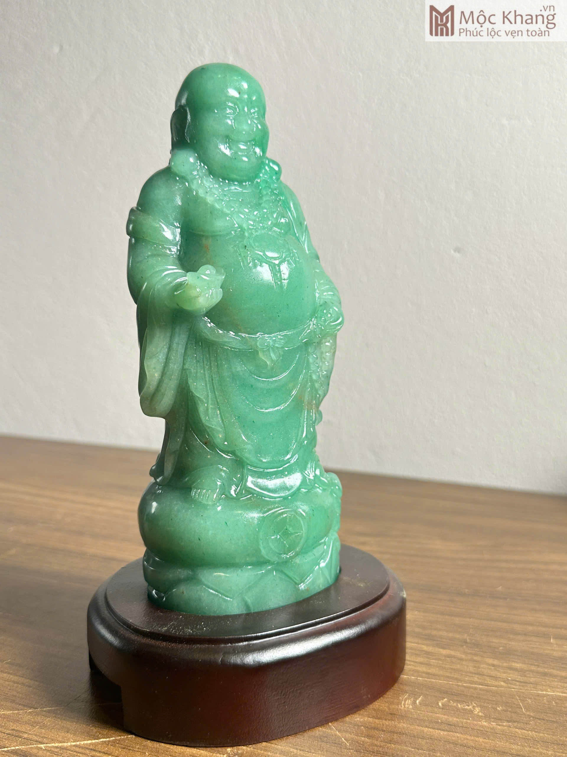 Tượng Phật Di Lặc Thạch Anh Xanh Cao 14 (cm) (2) Tuong Phat Di Lac Thach Anh Xanh Cao 14 cm 2