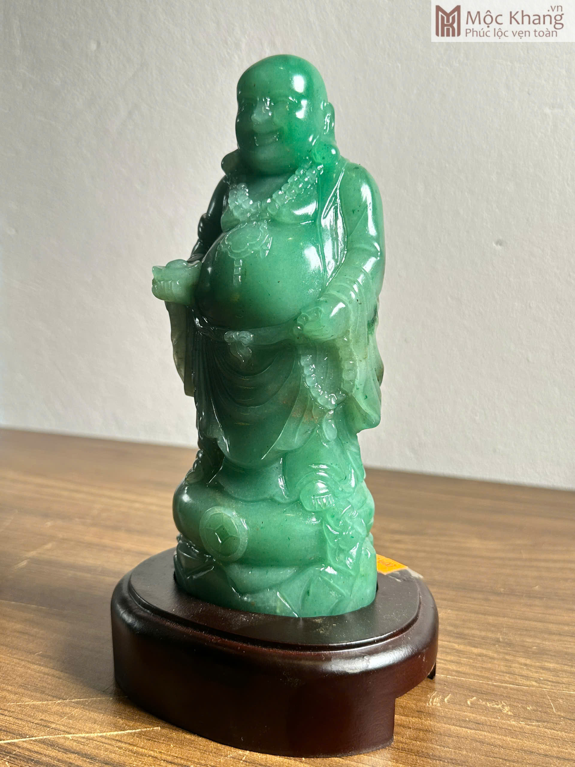 Tượng Phật Di Lặc Thạch Anh Xanh Cao 14 (cm) (3) Tuong Phat Di Lac Thach Anh Xanh Cao 14 cm 3