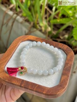 Vòng Bạch Ngọc A Mix Charm Hồ Lô Hạt 7 (mm)