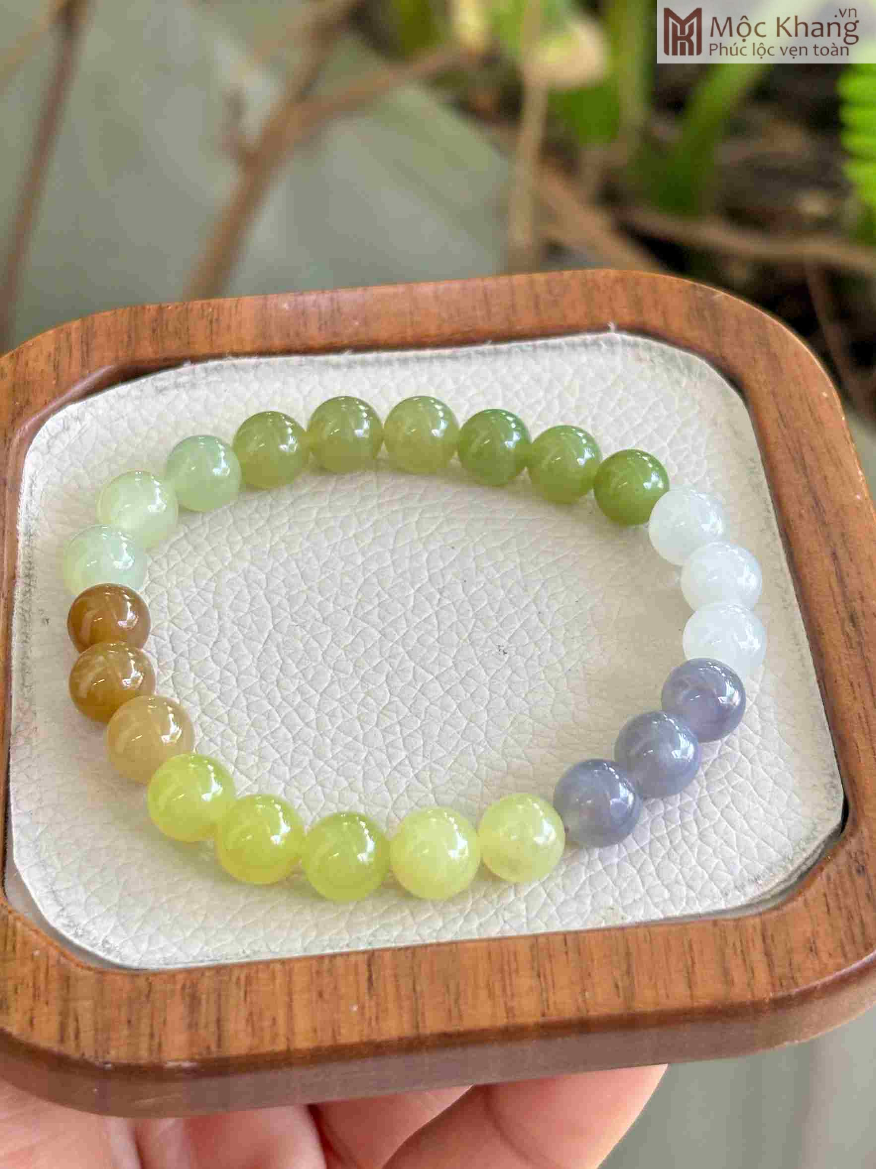 Vòng Đa Bảo Ngọc Hòa Điền Hạt 8(mm) (2) Vòng Đa Bảo Ngọc Hòa Điền Hạt 8(mm)