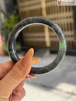 Vòng Tay Cẩm Thạch Gà Đen Hạt 8,8 (mm)