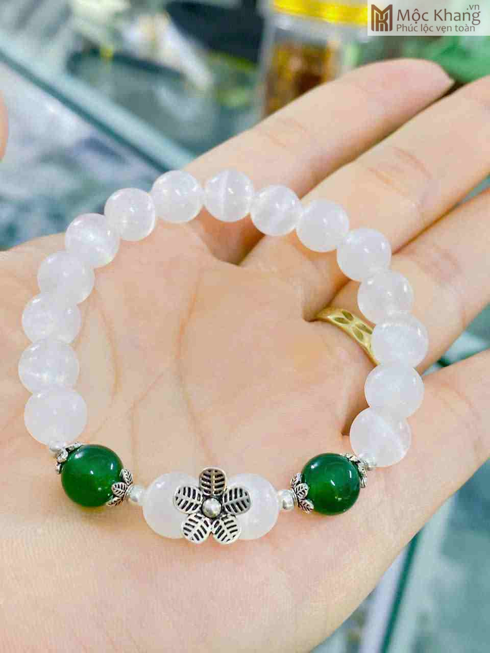 Vòng Tay Selenite Trắng Hạt 8 (mm) (1) Vòng Tay Selenite Trắng Hạt 8 (mm)