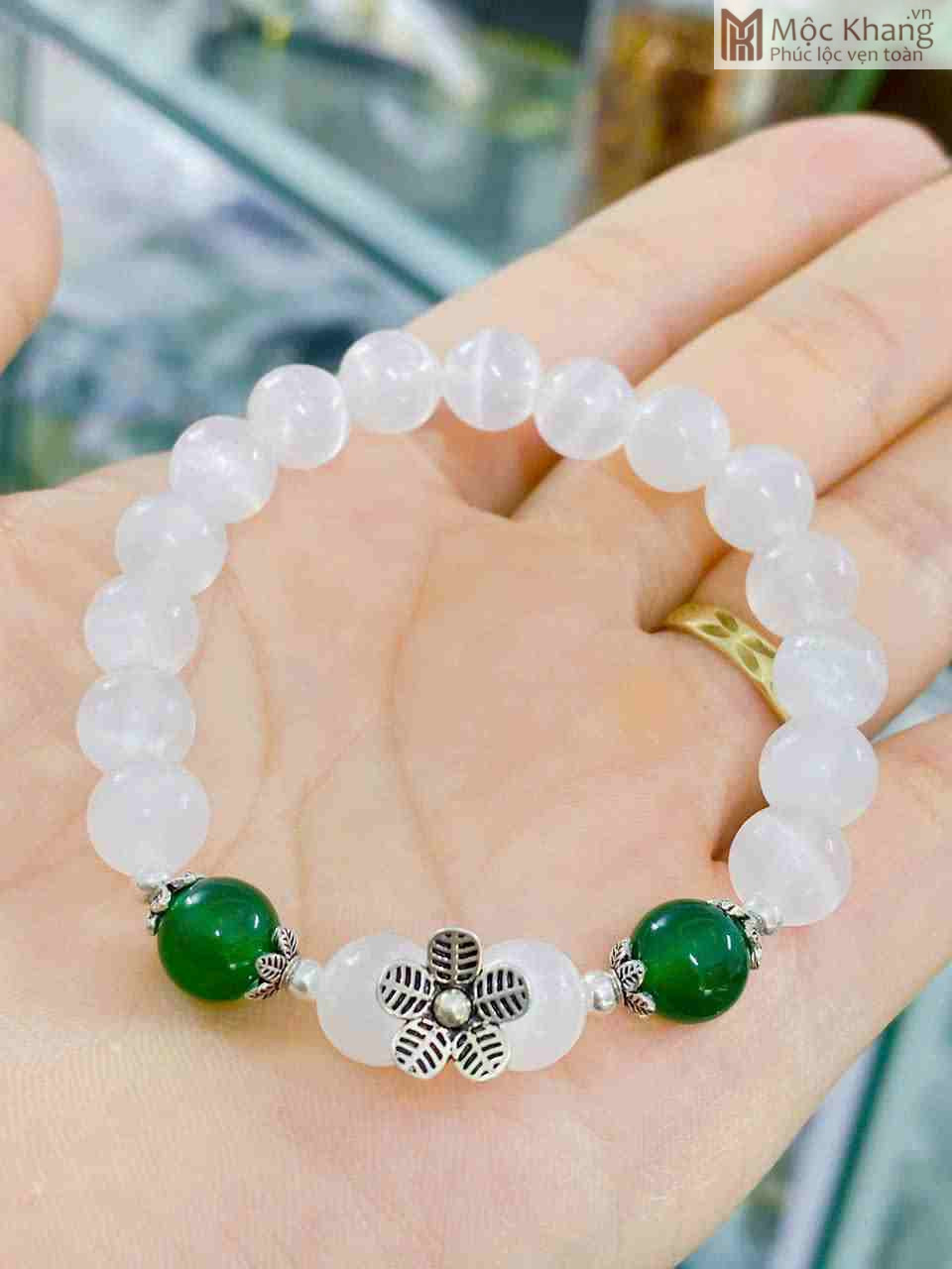 Vòng Tay Selenite Trắng Hạt 8 (mm) (3) Vong Tay Selenite Trang Hat 8 mm 3