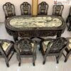 Bộ Bàn Ăn Gỗ Gụ Khảm Ốc Dài 185(cm)vs