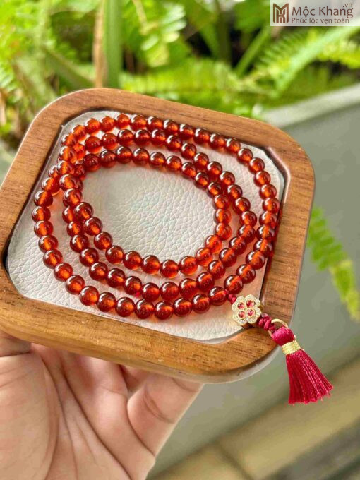 Chuỗi Ngọc Hồng Lựu Mix Charm Hạt 5.8(mm)