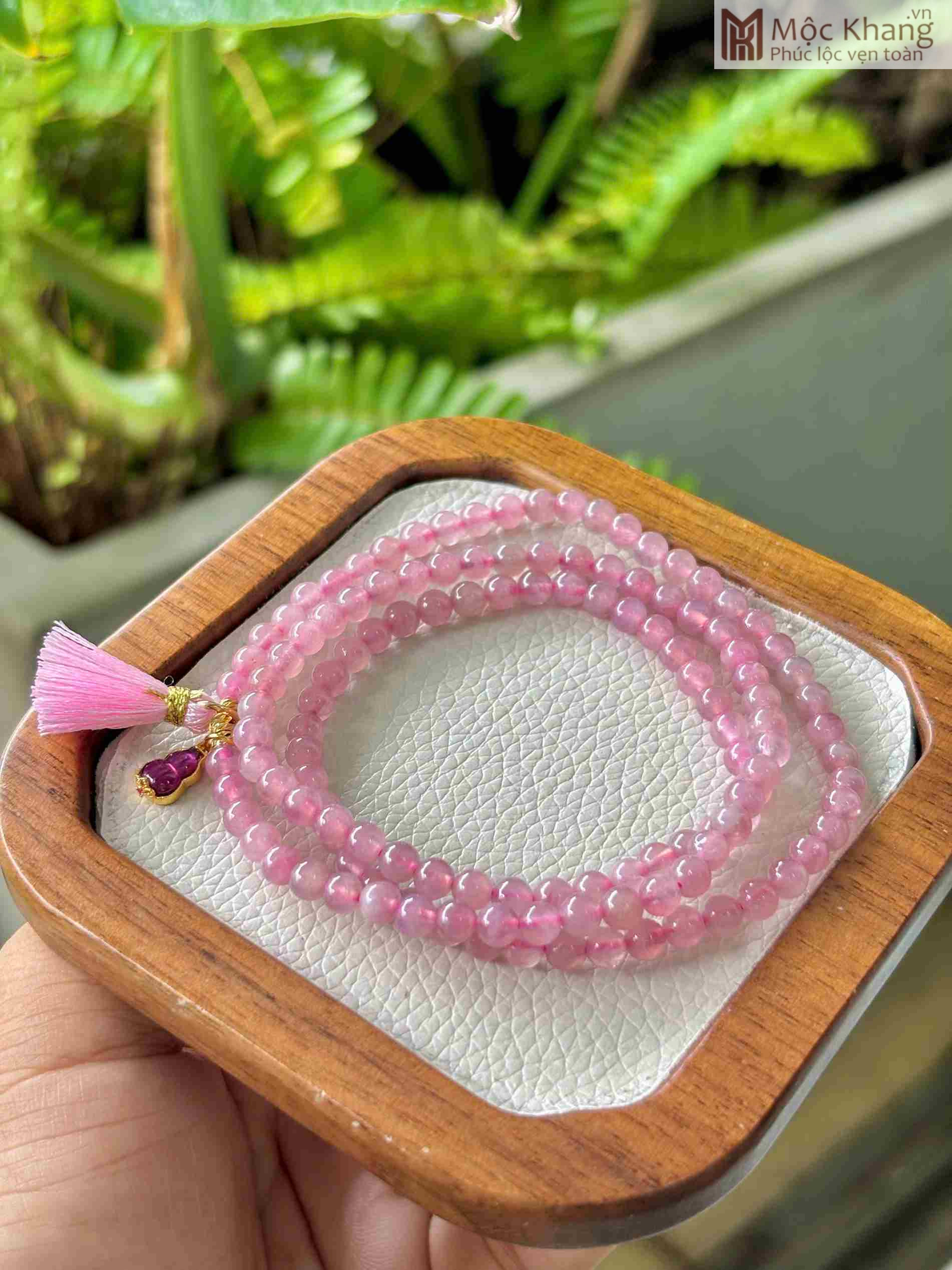 chuoi-thach-anh-hong-mix-charm-hat-4-5mm (5) Chuỗi Thạch Anh Hồng Mix Charm Hạt 4.5(mm)