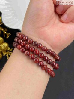 Chuỗi Thạch Anh Tóc Đỏ Hạt 7(mm)
