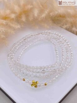 Chuỗi Thạch Anh Trắng Mix Charm Hạt 3(mm)