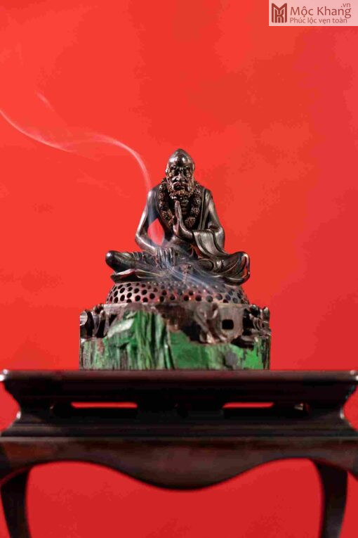 Đạt Ma Xông Trầm Gỗ Tử Đàn Cao 12(cm)
